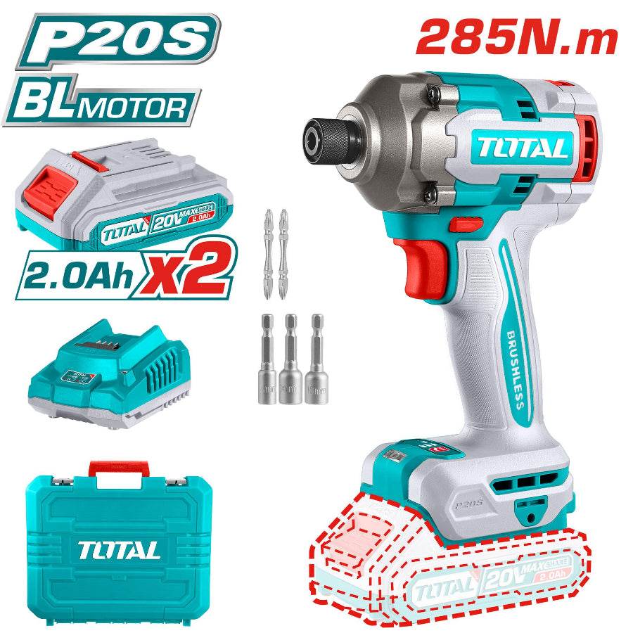 20V Cordless Impact Driver 285Nm - Total Tools